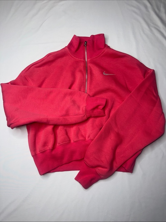 Nike Tops - Nike Womens Quarter Zip Fleece Sweatshirt XS Pink NWT Retail $75 Swoosh